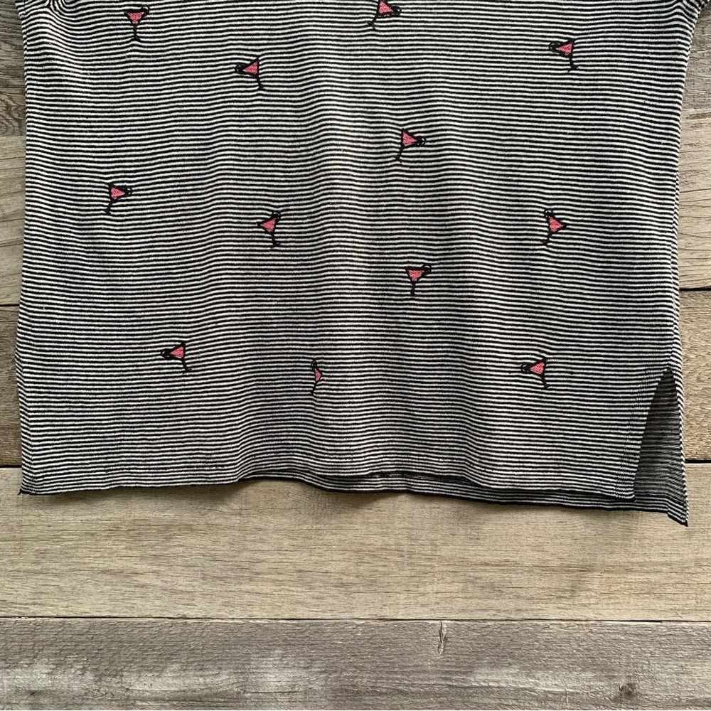 Nic Zoe Sweater Top Womens XL Linen Cosmo Cocktail Embroidered Striped - Picture 9 of 16